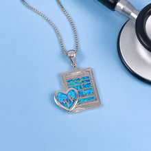 Load image into Gallery viewer, Opal Clipboard Heart Necklace
