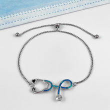 Load image into Gallery viewer, Opal Stethoscope Heart Bracelet