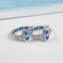 Load image into Gallery viewer, Opal Hoop Caduceus Earrings