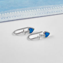 Load image into Gallery viewer, Opal Heart EKG Earrings