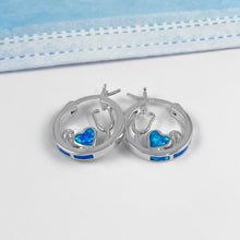 Load image into Gallery viewer, Opal Heart Stethoscope Hoop Earrings