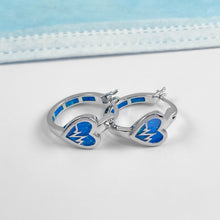 Load image into Gallery viewer, Opal Heart EKG Hoop Earrings