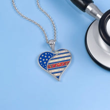 Load image into Gallery viewer, Opal Red Bar Heart Necklace