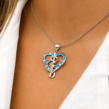 Load image into Gallery viewer, Opal Rod of Asclepius Heart Necklace