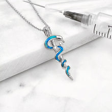 Load image into Gallery viewer, Opal Rod of Asclepius Necklace