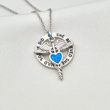 Load image into Gallery viewer, Opal She Believed Caduceus Necklace