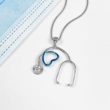 Load image into Gallery viewer, Opal Stethoscope Heart Necklace