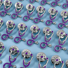 Load image into Gallery viewer, 25pc Purple Stethoscope Pin Pack