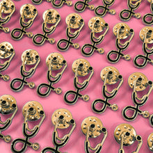 Load image into Gallery viewer, 25pc Black Gold Stethoscope Pin Pack