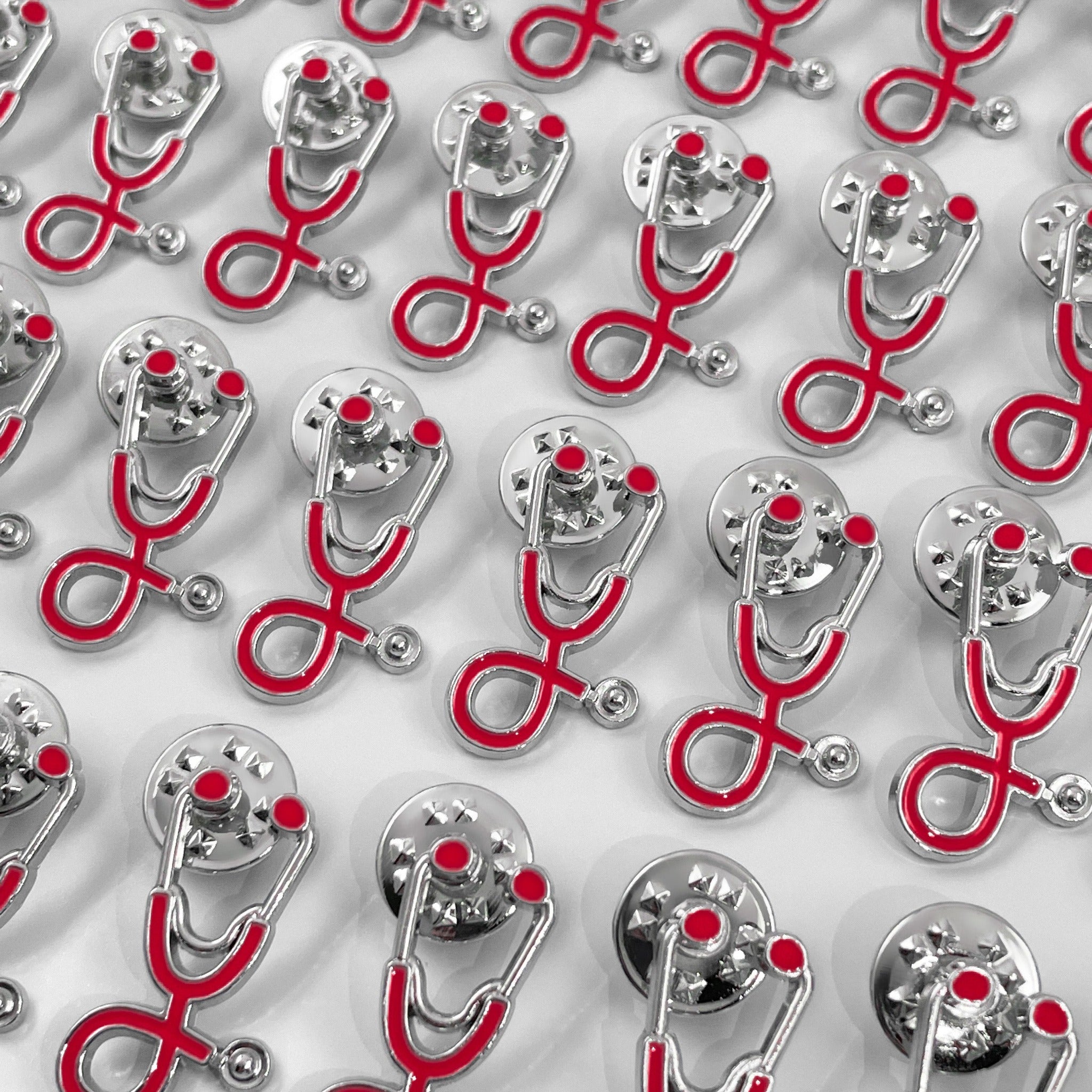 25pc Red Stethoscope Pin Pack Frontline Boutique
