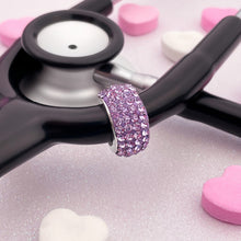 Load image into Gallery viewer, Purple Bedazzled Stethoscope Charm