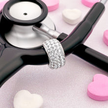 Load image into Gallery viewer, White Bedazzled Stethoscope Charm