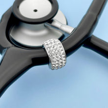 Load image into Gallery viewer, White Bedazzled Stethoscope Charm