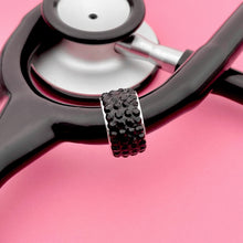 Load image into Gallery viewer, Black Bedazzled Stethoscope Charm