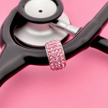 Load image into Gallery viewer, Pink Bedazzled Stethoscope Charm