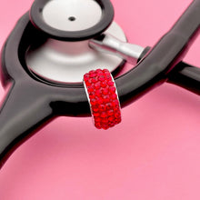 Load image into Gallery viewer, Red Bedazzled Stethoscope Charm