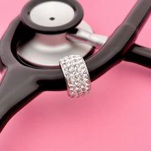 Load image into Gallery viewer, White Bedazzled Stethoscope Charm