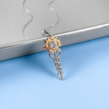 Load image into Gallery viewer, Crystal Sunflower Stethoscope Necklace