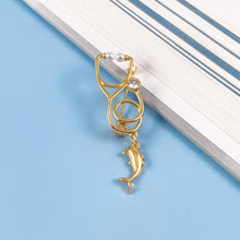 Load image into Gallery viewer, Gold Dainty Dolphin Stethoscope Pin