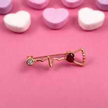 Load image into Gallery viewer, Gold Dainty Heartbeat Stethoscope Pin