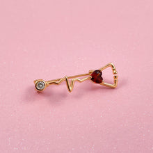 Load image into Gallery viewer, Gold Dainty Heartbeat Stethoscope Pin