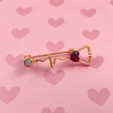 Load image into Gallery viewer, Gold Dainty Heartbeat Stethoscope Pin