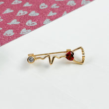 Load image into Gallery viewer, Gold Dainty Heartbeat Stethoscope Pin