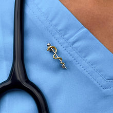 Load image into Gallery viewer, Dainty Rod of Asclepius Pin