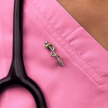 Load image into Gallery viewer, Dainty Rod of Asclepius Pin