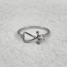 Load image into Gallery viewer, Silver Dainty Stethoscope Ring