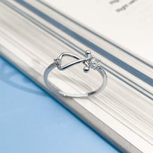 Load image into Gallery viewer, Silver Dainty Stethoscope Ring