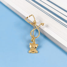 Load image into Gallery viewer, Gold Dainty Teddy Bear Stethoscope Pin