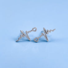 Load image into Gallery viewer, Silver Heartbeat Stud Earrings