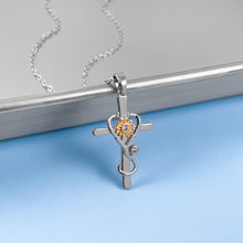 Load image into Gallery viewer, Holy Sunflower Cross Necklace