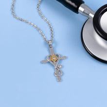 Load image into Gallery viewer, Holy Sunflower Cross Necklace