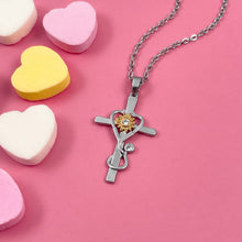 Load image into Gallery viewer, Holy Sunflower Cross Necklace