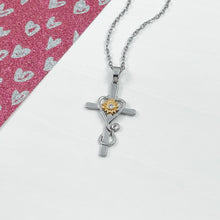 Load image into Gallery viewer, Holy Sunflower Cross Necklace