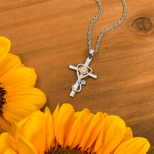 Load image into Gallery viewer, Holy Sunflower Cross Necklace