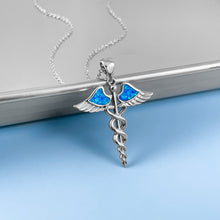 Load image into Gallery viewer, Opal Caduceus Necklace