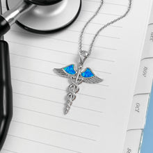 Load image into Gallery viewer, Opal Caduceus Necklace