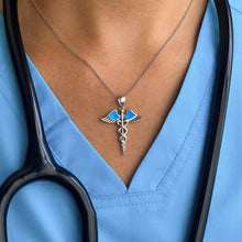 Load image into Gallery viewer, Opal Caduceus Necklace