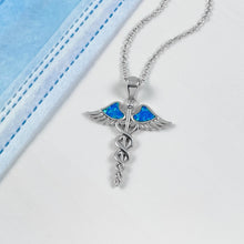 Load image into Gallery viewer, Opal Caduceus Necklace