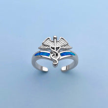 Load image into Gallery viewer, Opal Caduceus Ring