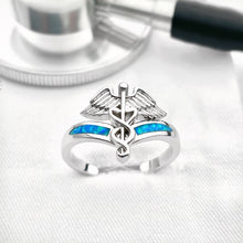 Load image into Gallery viewer, Opal Caduceus Ring