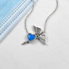 Load image into Gallery viewer, Opal Heart Caduceus Necklace