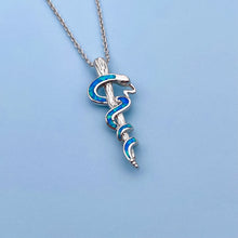 Load image into Gallery viewer, Opal Rod of Asclepius Necklace