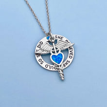Load image into Gallery viewer, Opal She Believed Caduceus Necklace