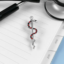 Load image into Gallery viewer, Rod of Asclepius Brooch