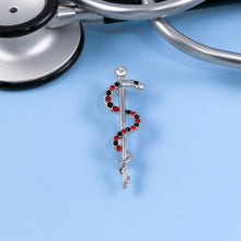 Load image into Gallery viewer, Rod of Asclepius Brooch