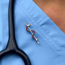Load image into Gallery viewer, Rod of Asclepius Brooch